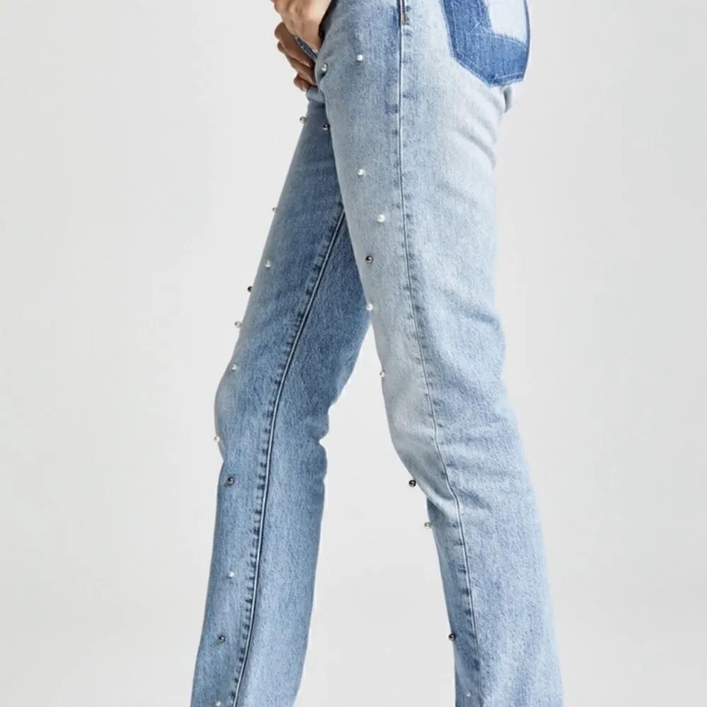 PRPS El Camino Tapered Boyfriend Jeans with Pearl. Blue Size 31 - Image 3