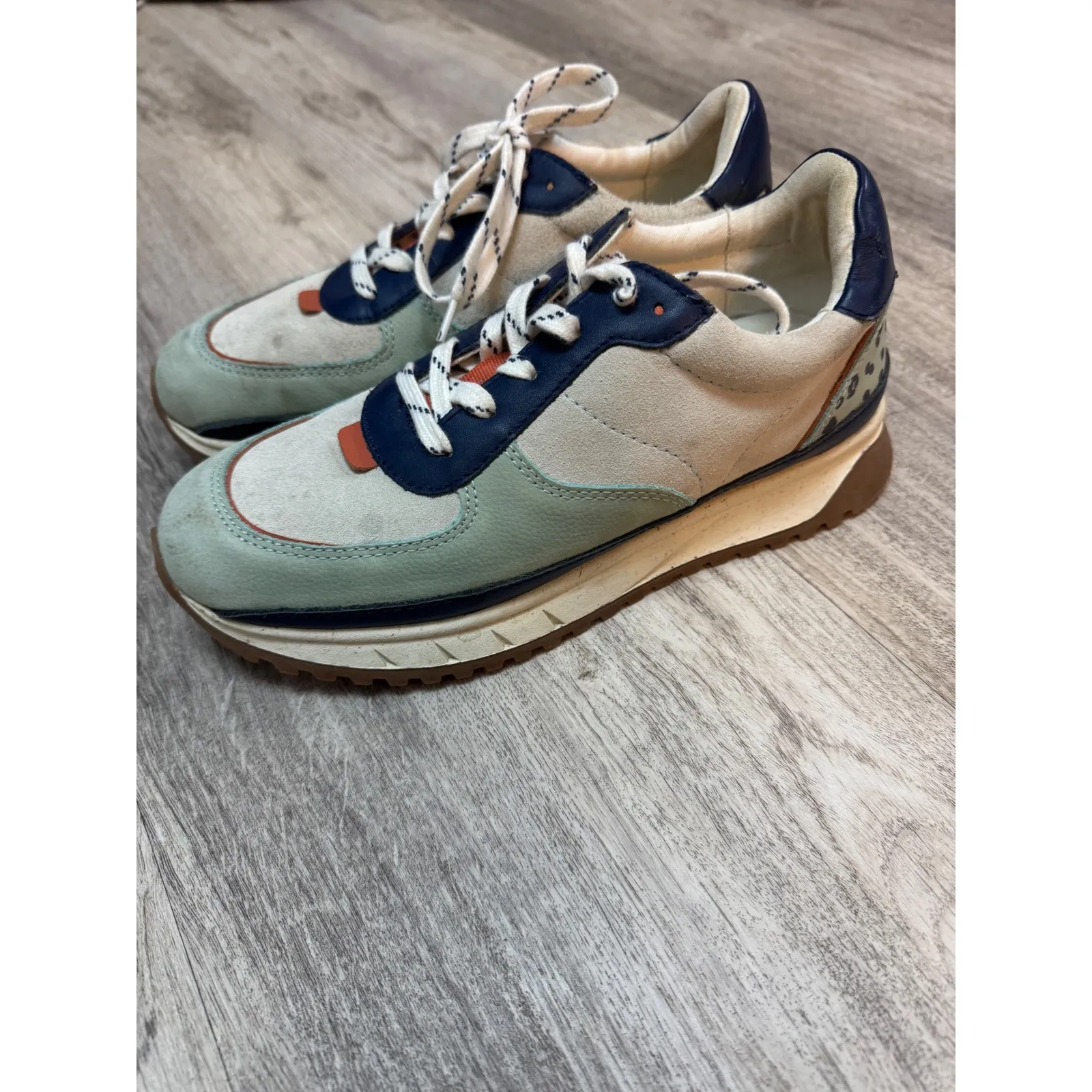 Madewell Kickoff Trainer‎ Sneakers in Colorblock Suede and Nubuck Leather Sizd 7 - Image 3