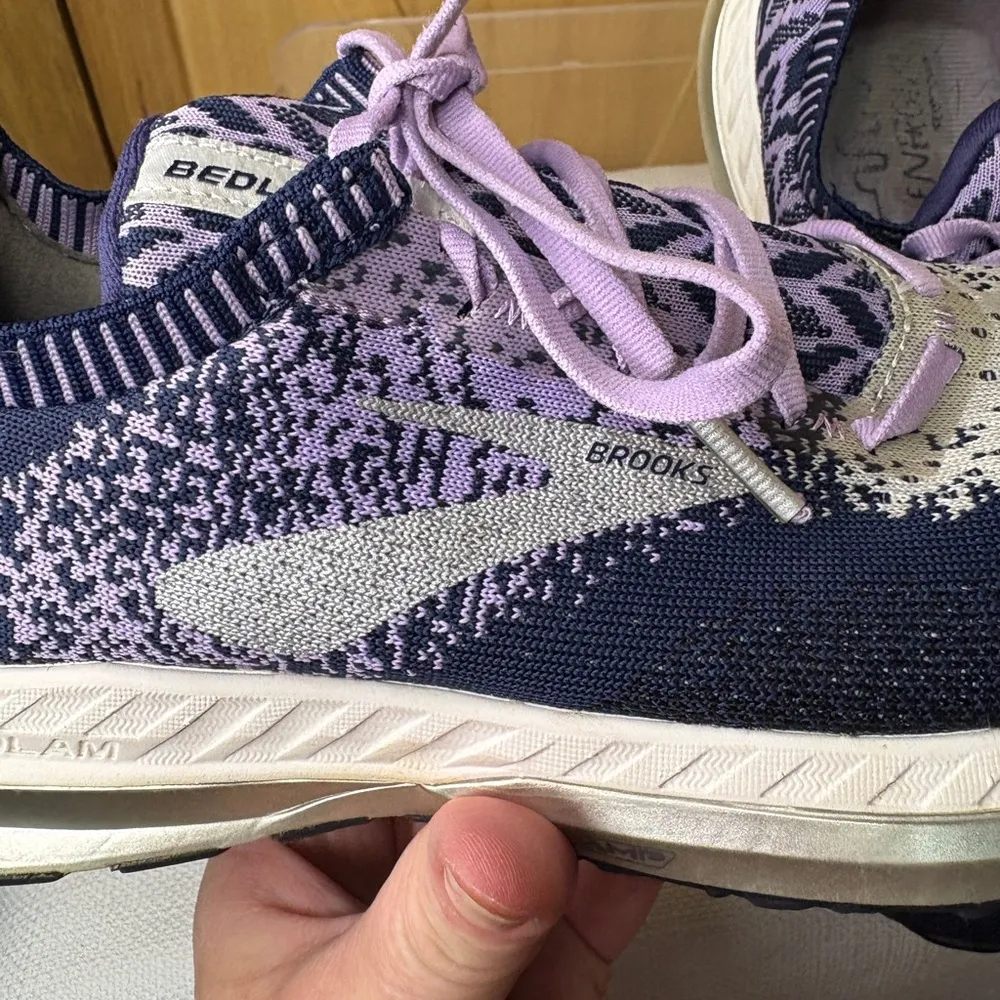 Brooks Blue and Purple Athletic Running Shoes with Knit Upper Size 7 - Image 5