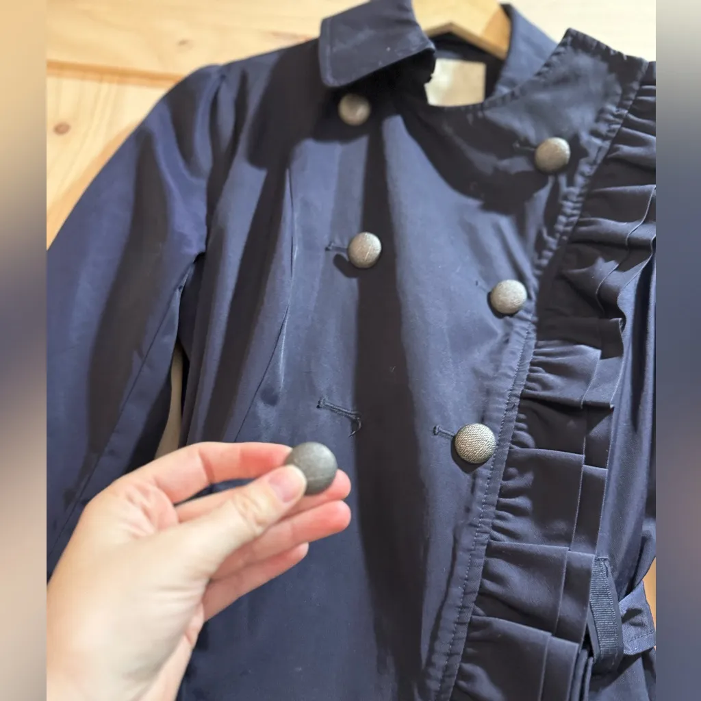 Anthropologie, Elevenses - Navy Double-Breasted Women's Trench Coat - 2 - Image 7