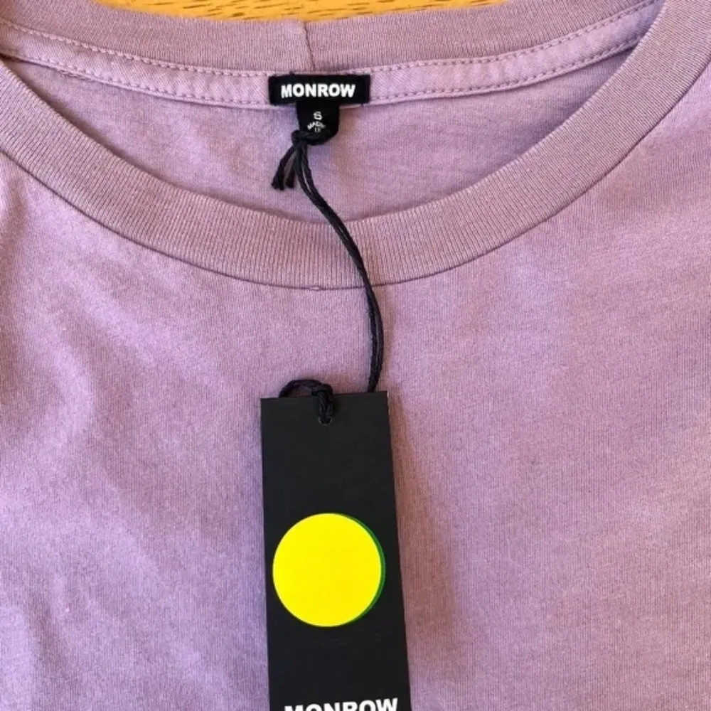 Monrow Boyfriend Pocket Crew Comfy Tee Shirt Top Long Sleeve Pink, Size S Pink - Image 7