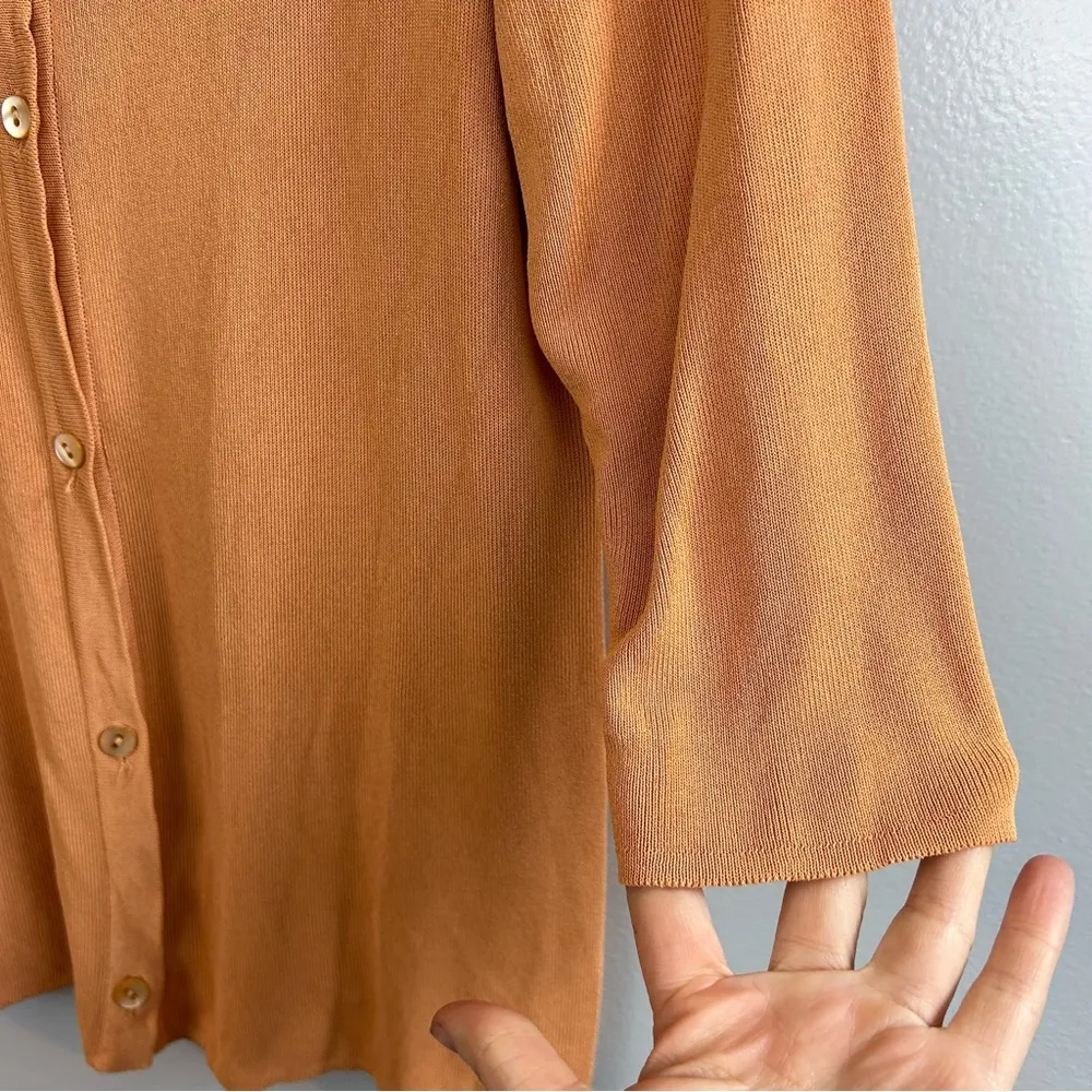 Max Mara  Sherbert Orange Button Down Cardigan Top Size Medium - Image 8