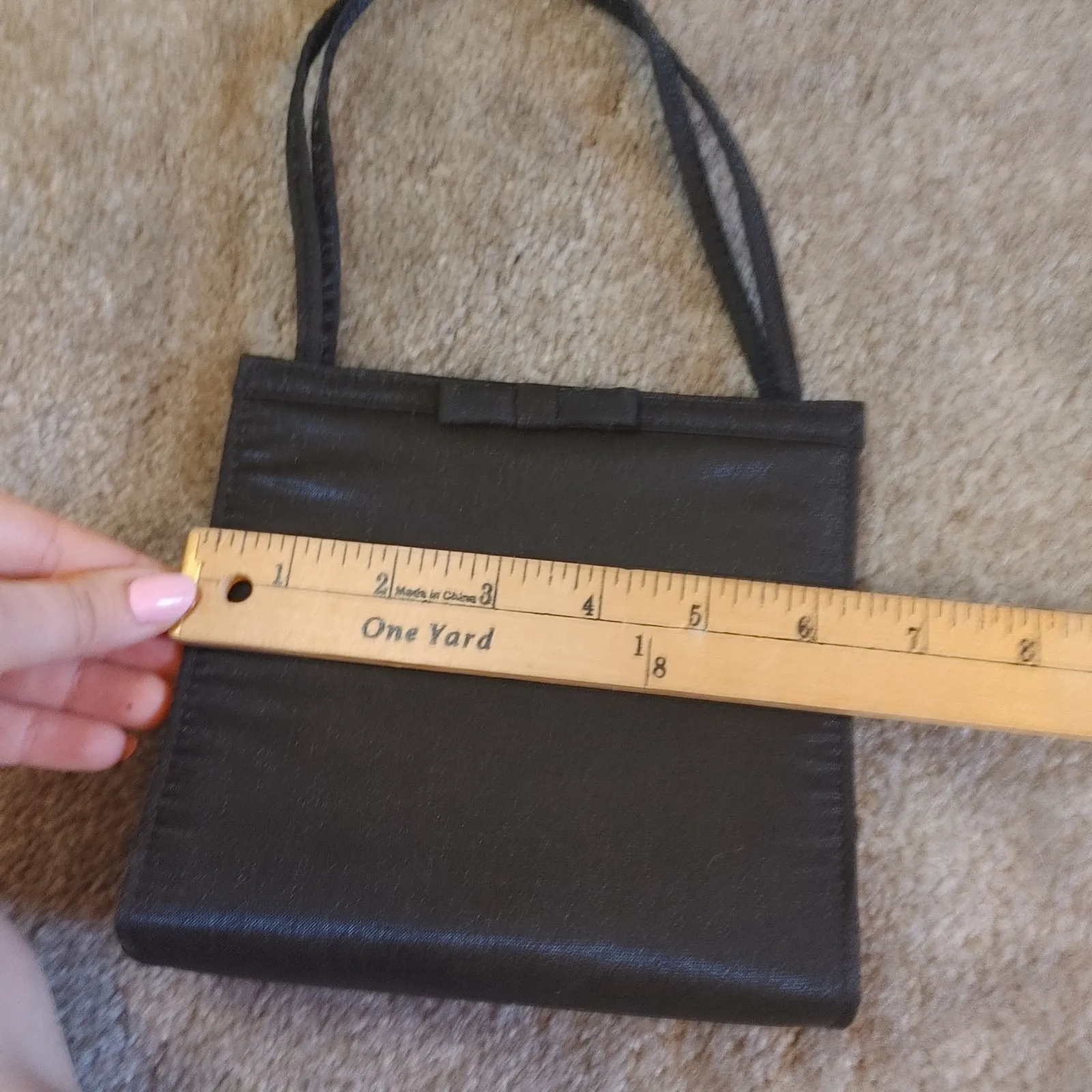 Black Small Bow Hand Purse Cute Chic Little Black Purse Audrey Hepburn - Image 7