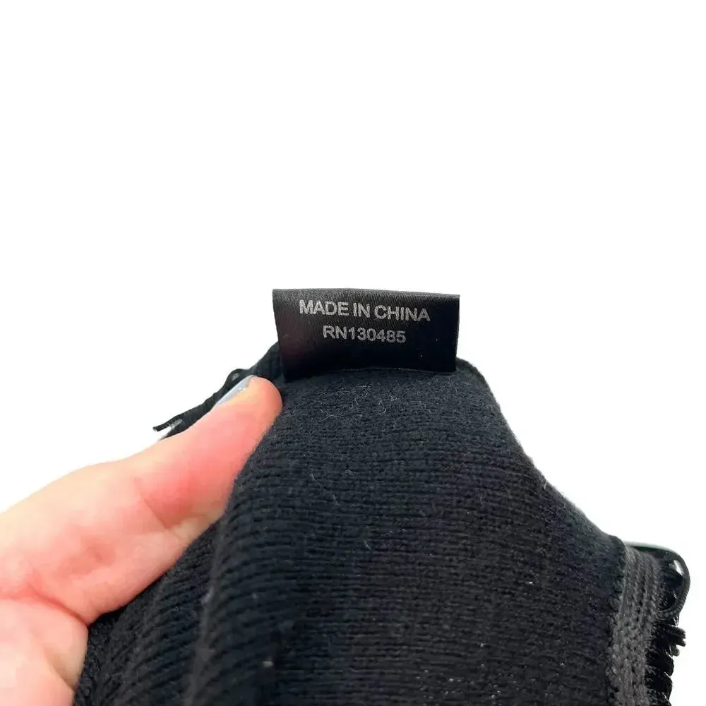 Timo Weiland‎ Black Merino Wool Fringe Hem Sweater Dress Size XS - Image 11