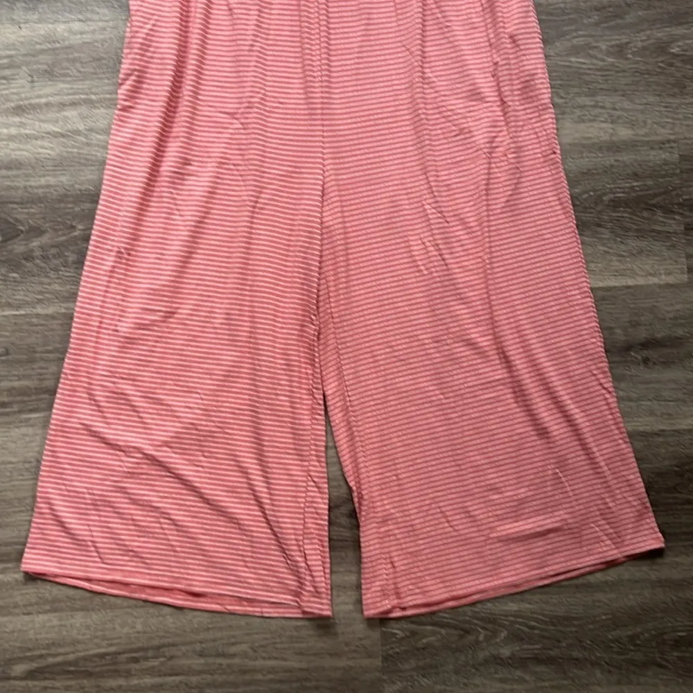 Zenana Smocked Top Jumpsuit Size 2X Womens casual stripped Cropped Wide Leg - Image 5