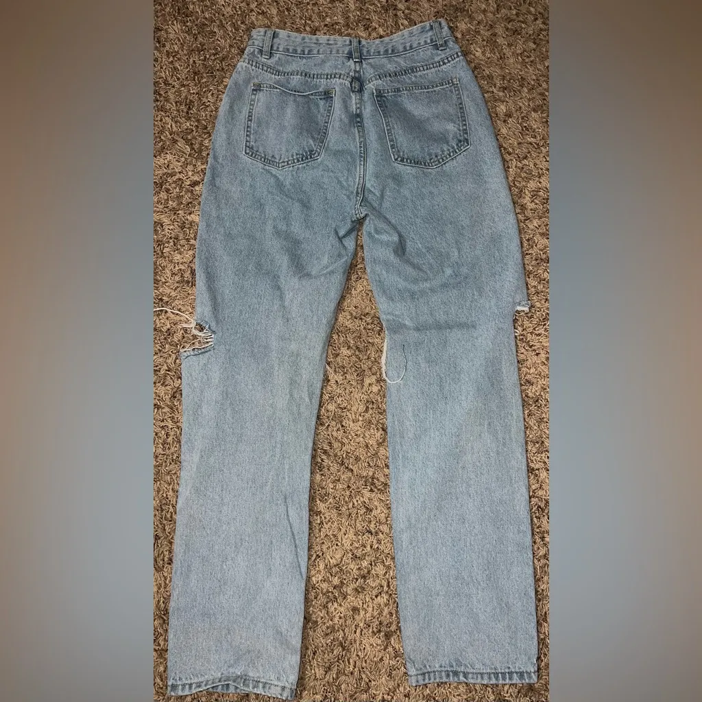 PrettyLittleThing Denim Blue Straight Leg Jeans - Image 5