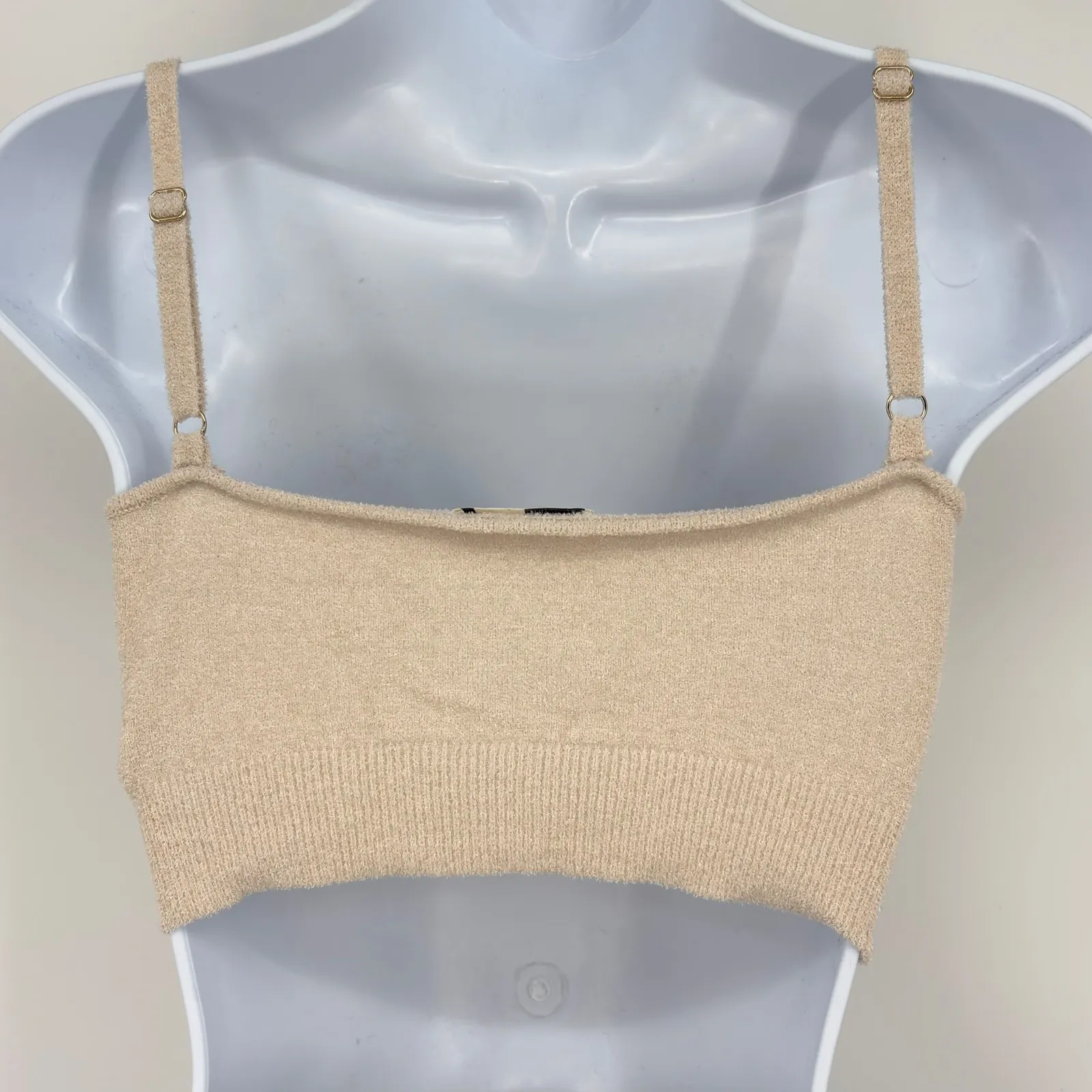 House of CB London Crop Cardigan Bandeau Set Cream S Fluffy Feminine Romantic - Image 8