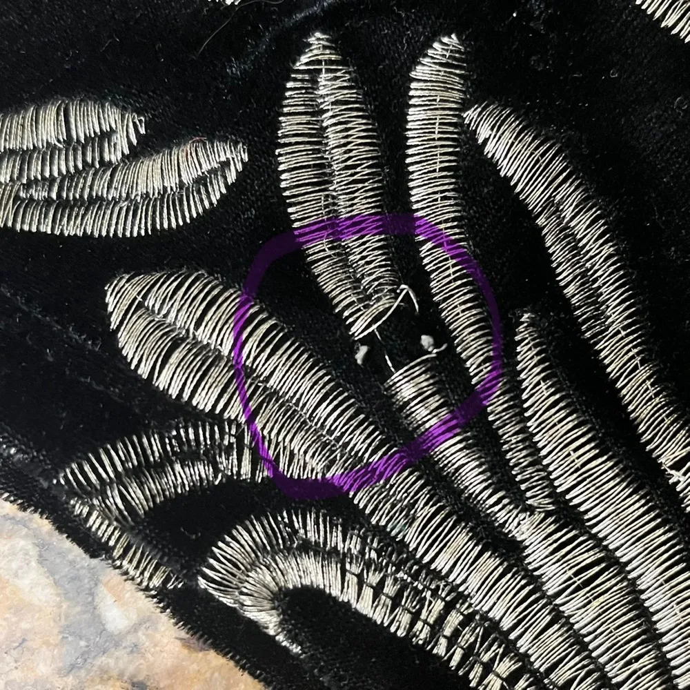 Blue Blush Black Velvet Embroidered Mini Dress Women’s M Bodycon Party Cocktail - Image 11