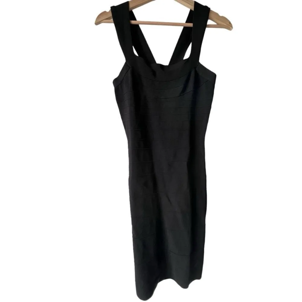 Women’s front Bandage casual cocktail black dress spaghetti size S - Image 2