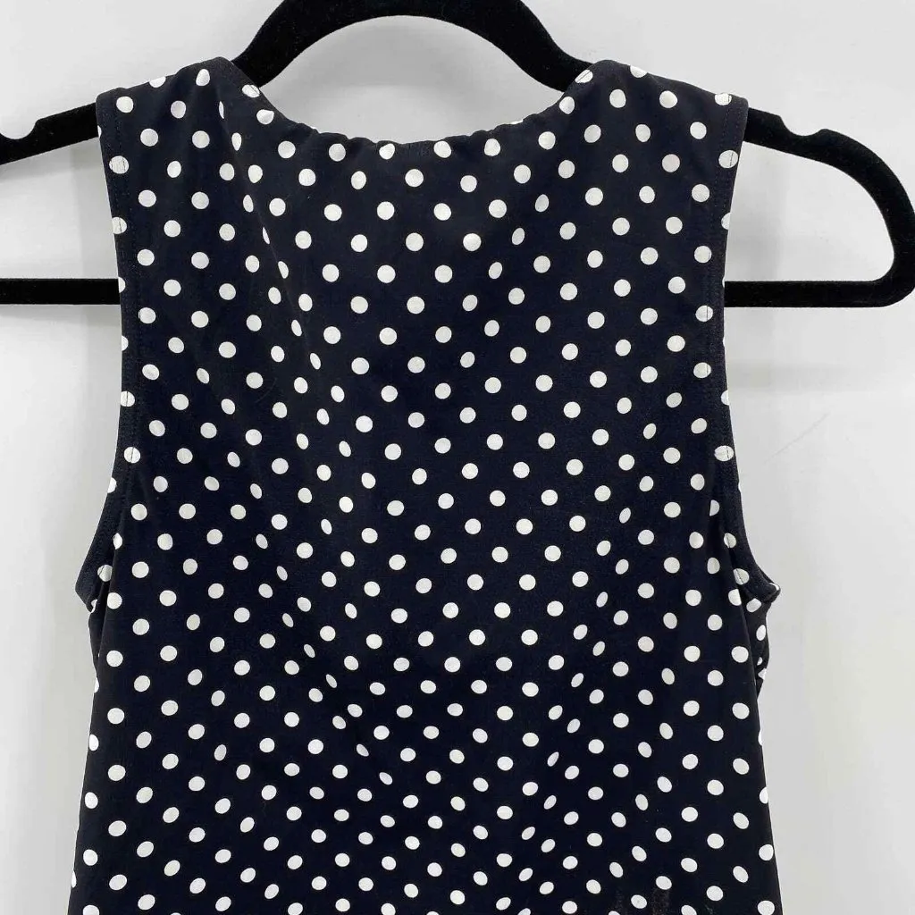 Lands' End Tankini Swim Top Womens 2 Black White Polka‎ Dot Nylon Padded Cups - Image 5