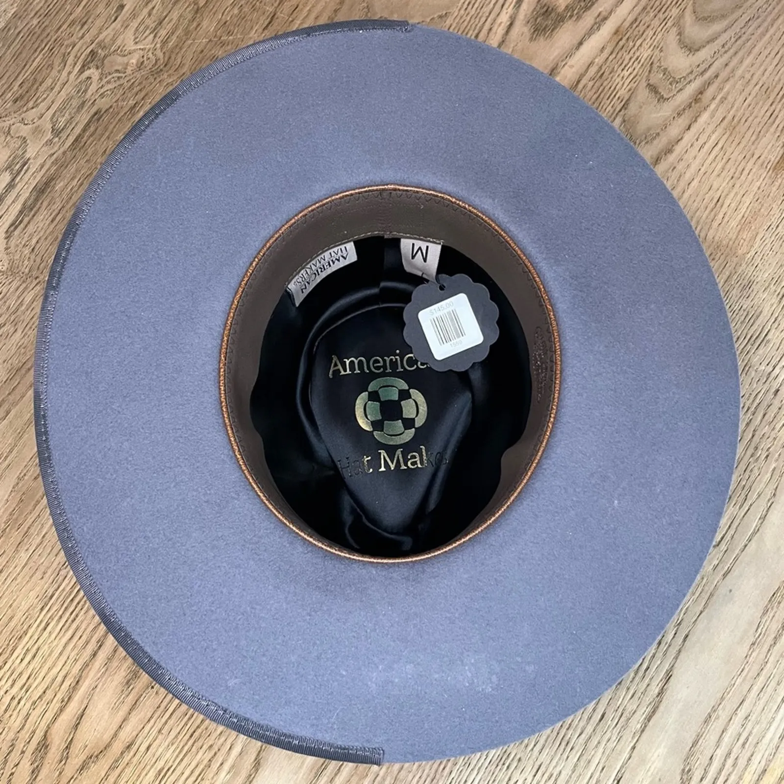 NWT Felt Rancher Hat Fedora ‘Mom’ Cowgirl Western Wide Brim Gray Patches Medium - Image 6