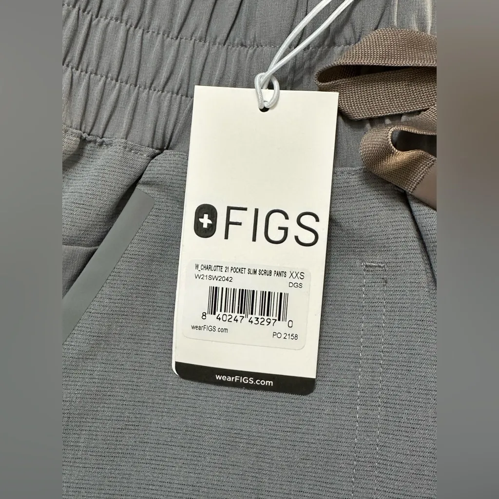 NWT FIGS Women’s Charlotte 21 Pocket Slim Scrub Pants - XXS - Dark Space Grey - Image 13