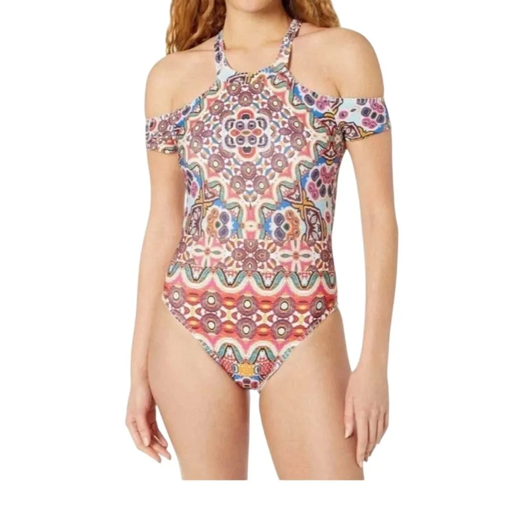 Reaction Kenneth Cole Swimsuit XL Off Shoulder Geometric Print New No Tags Attac - Image 13