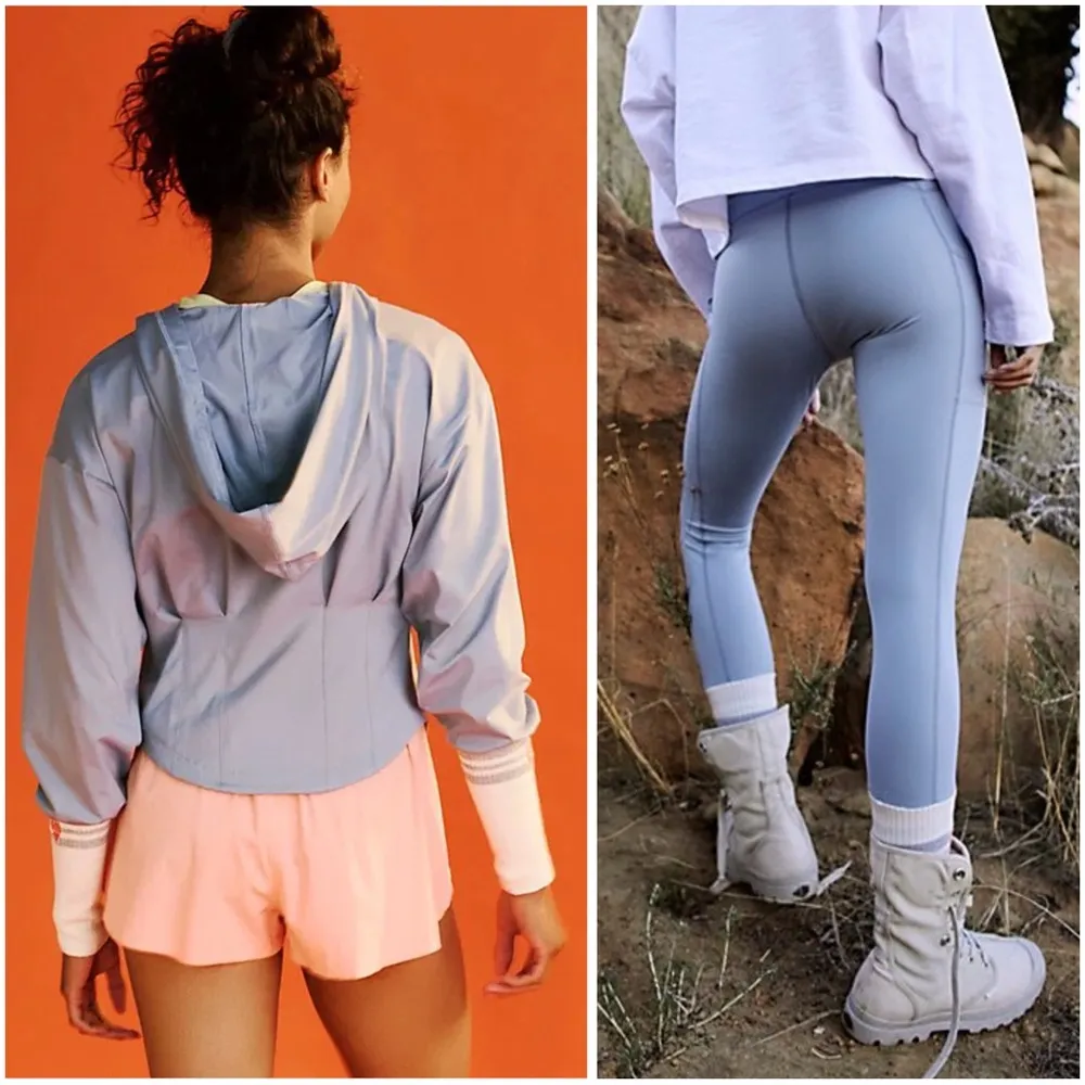 Free People Movement Sock It Me Layer & Leggings Set in Stone Wash Size XS NWOT Gray - Image 3