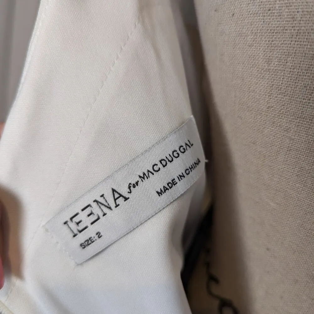 Ieena for Mac Duggal Sleeveless Crystal Scoop Neck Formal Wedding Dress White 2 - Image 8