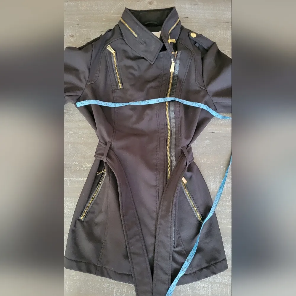 Michales Kors Asymmetrical Zipper Coat Size M Black Size M - Image 11