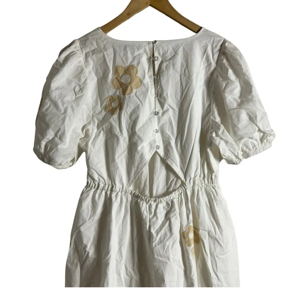 Madewell Annamarie Floral Cotton Embroidered Short Sleeve Mini Dress Size 8 - Image 12