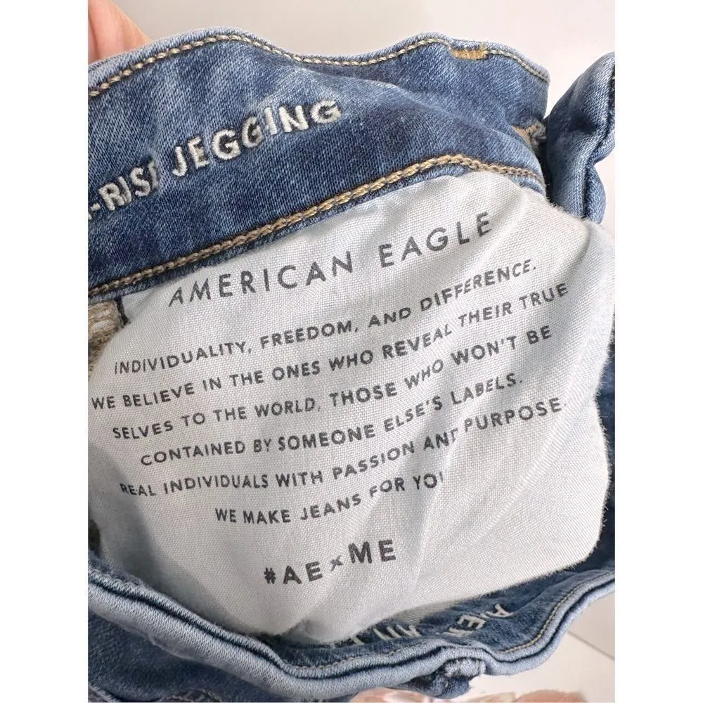 American Eagle Jeans Womens Distressed Blue Pants Stretch‎ Size 4 - Image 11