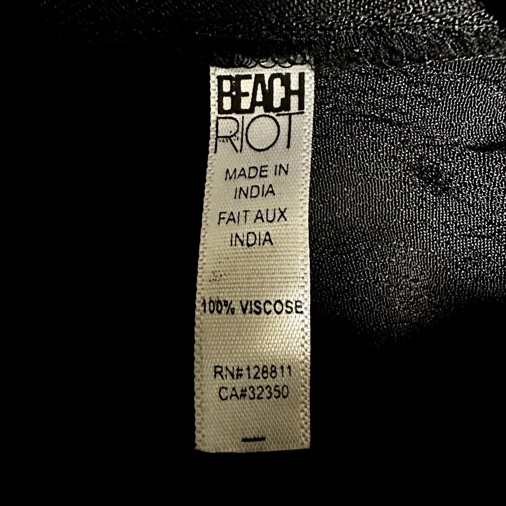 Beach Riot Celeste Pant High-Waist Wide Leg Mirror Embellished Black M NWT - Image 6