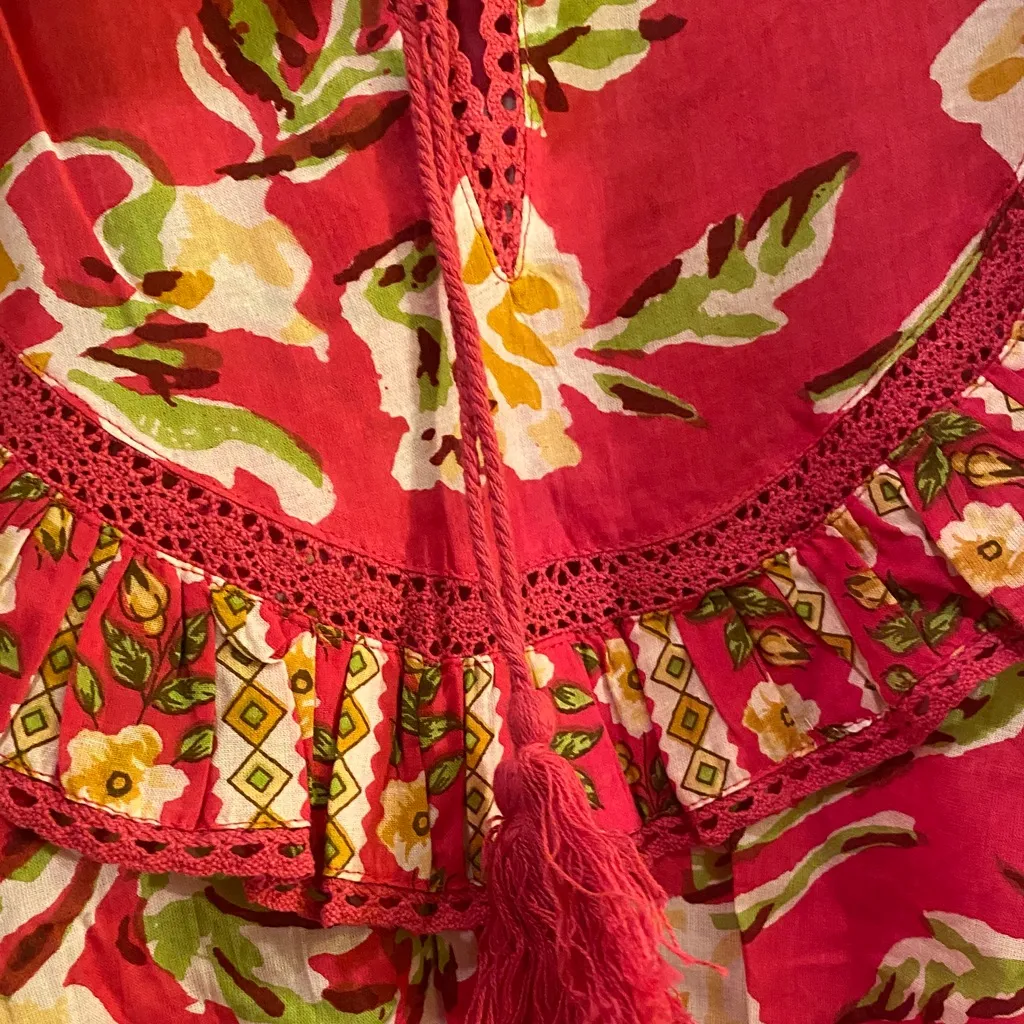 Maisie Mini Skirt in Pink and Yellow Red - Image 9