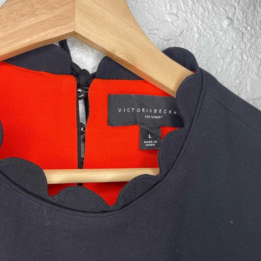 Victoria Beckham x Target | Orange Drop Waist Scallop Dress in size Large - Image 4