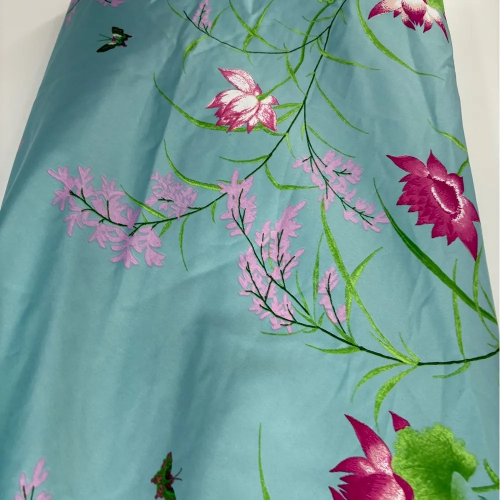 Natori Bloomingdale’s Floral Print Satin Slip polyester v neck Nightgown large - Image 7