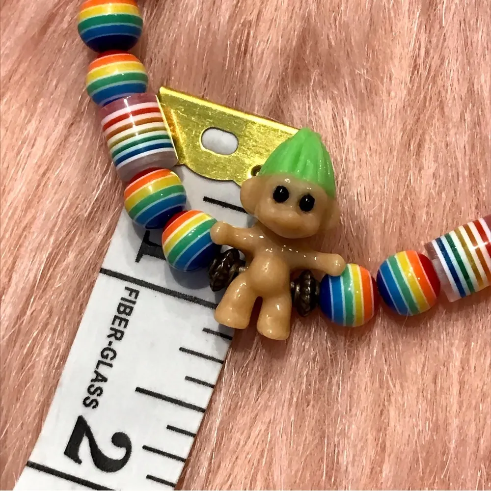 Troll Green Hair Rainbow Bead Bracelet - Image 5