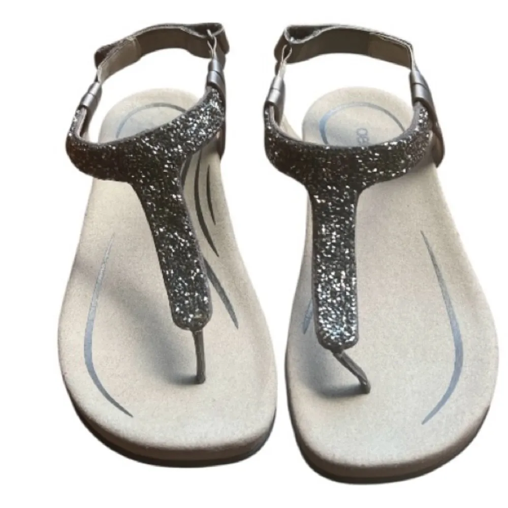 Aetrex Womens Sandal Orthotic Slingback JADE Sparkly Gunmetal Black Size 8.5 - Image 5