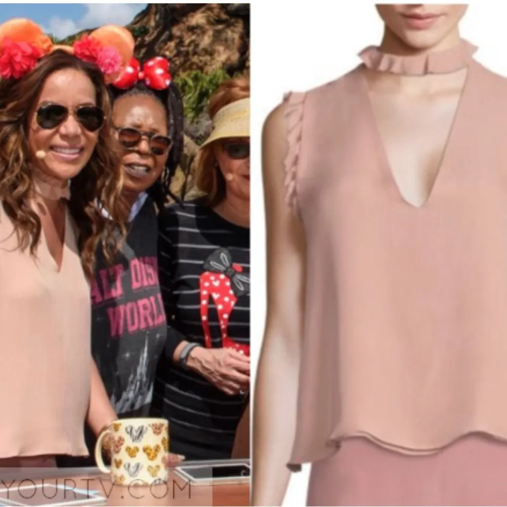 ALEXIS Womens Mauve Silk Ruffle Sleeve Neck Blouse Top XS X-Small - Image 10