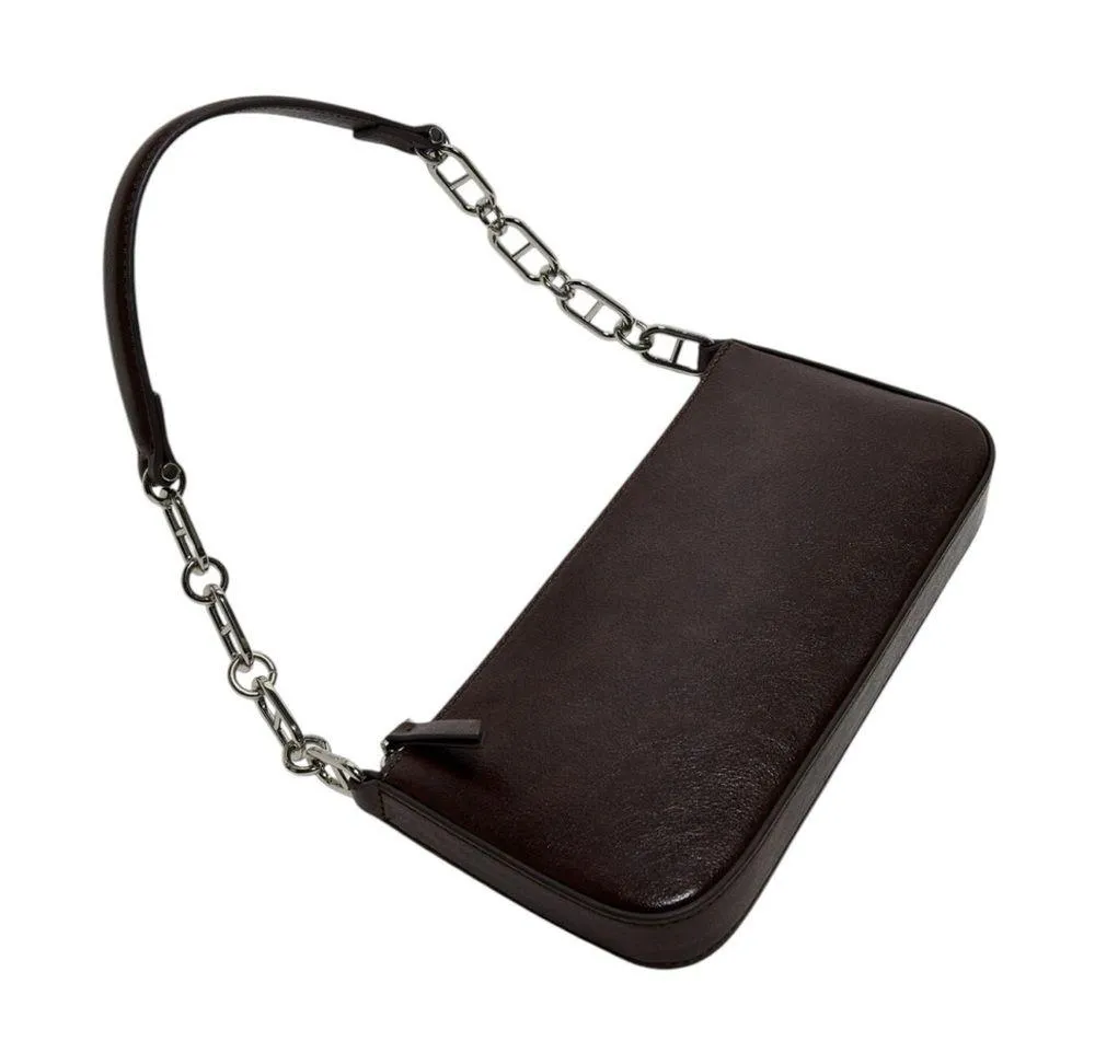 Bag with short chain handle Colour Chocolate One size - Image 4