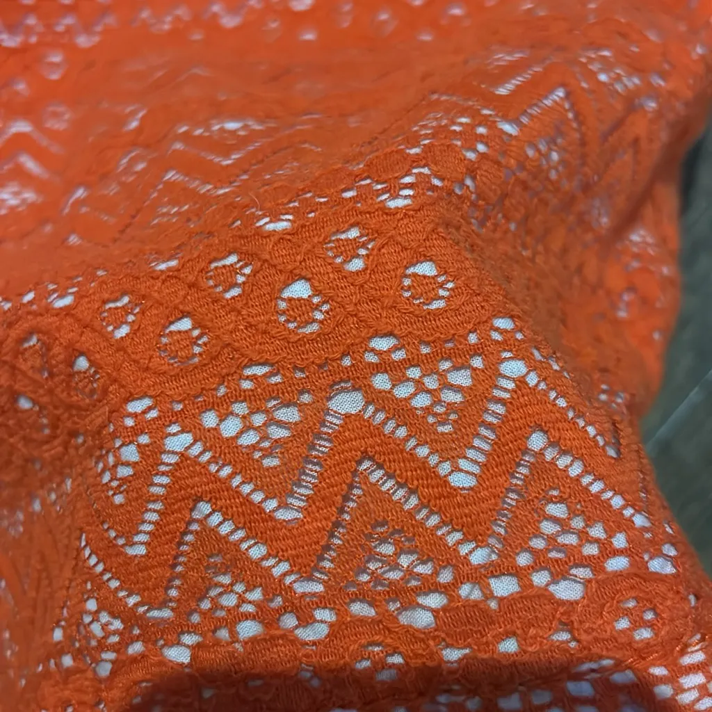 Loft Women’s Chino Shorts Orange‎ Geometric Pattern Size 8 Dressy Lace - Image 4