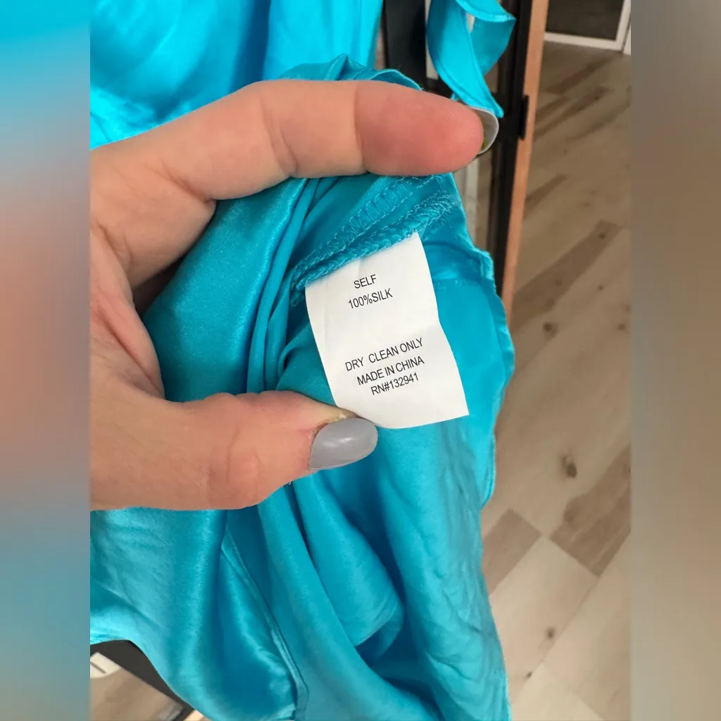 Amanda Uprichard silk Thea Mini dress ruffle mermaid marina asymmetrical ruched - Image 8