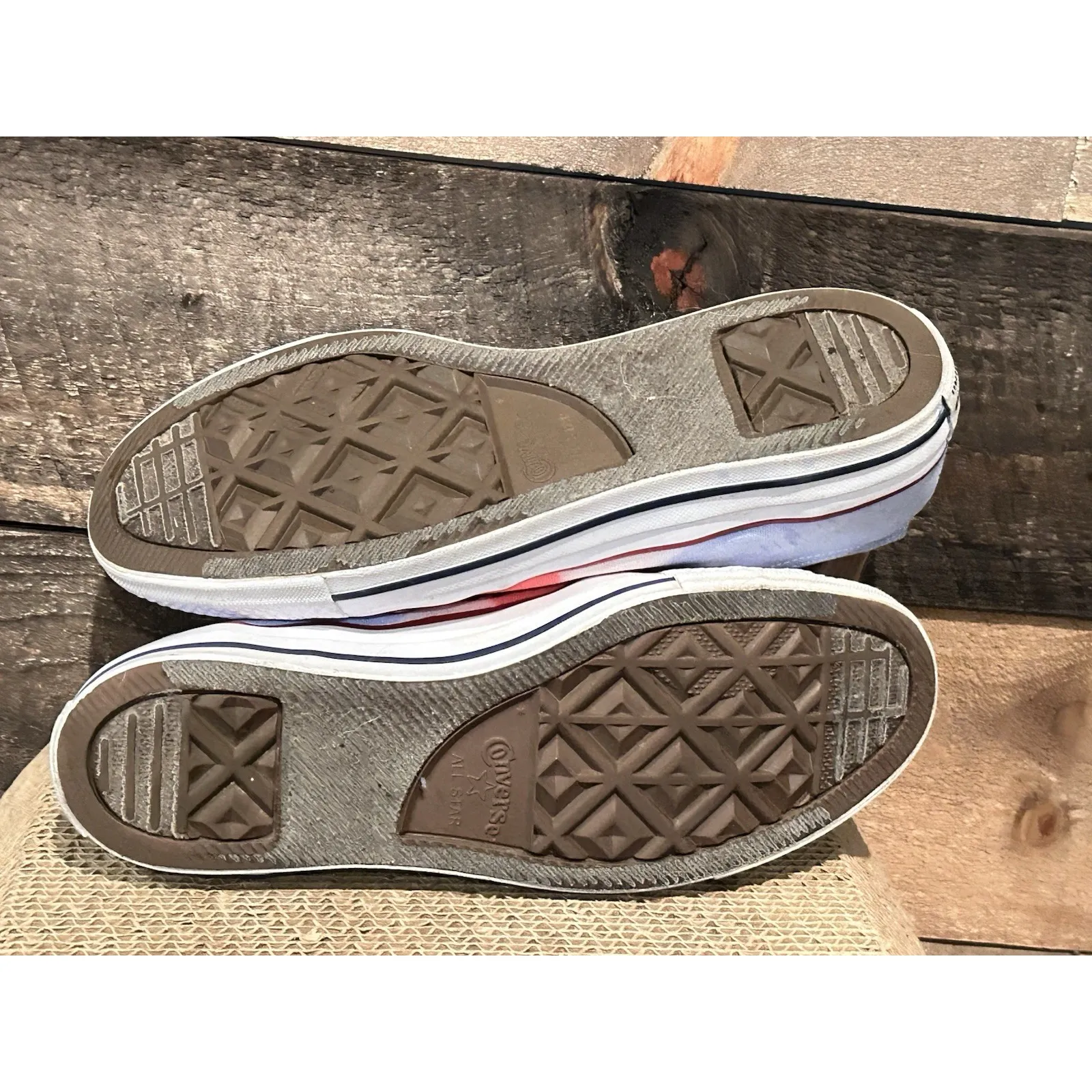 Converse All Star‎ Top Dip Dye Red White & Blue Ombre Shoes M7 W9 READ - Image 6