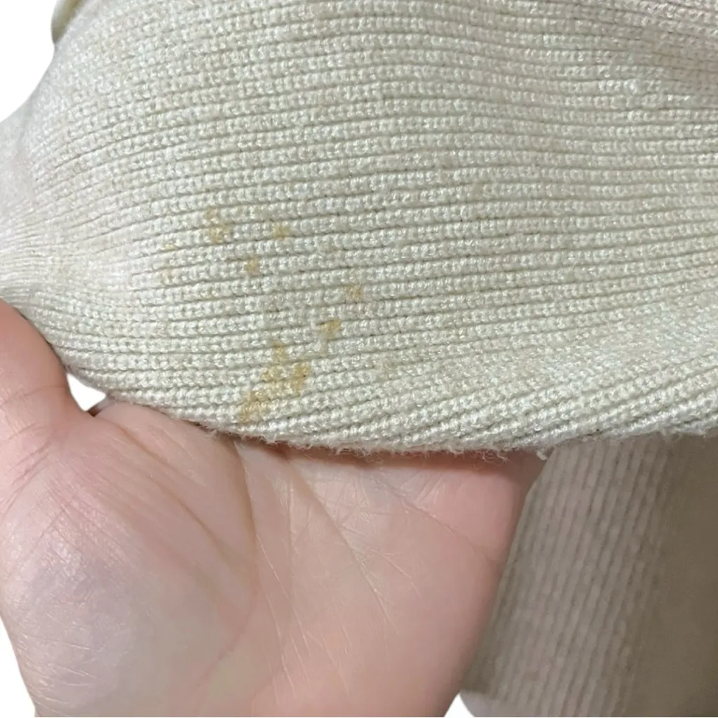 Free People Softly Structured Turtleneck Ribbed Knit Oversized Sweater Oatmeal - Image 8