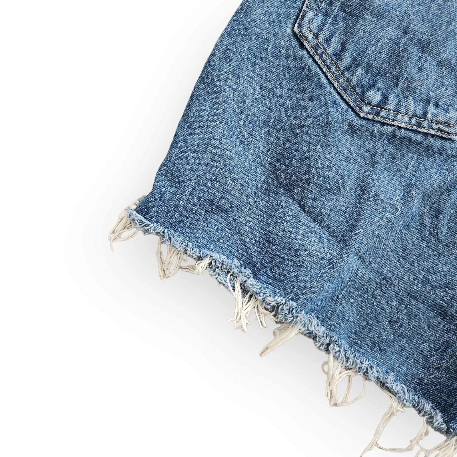 Wrangler Relaxed Fit High Waisted Distressed Denim Jean Shorts Ripped 32–33 - Image 15