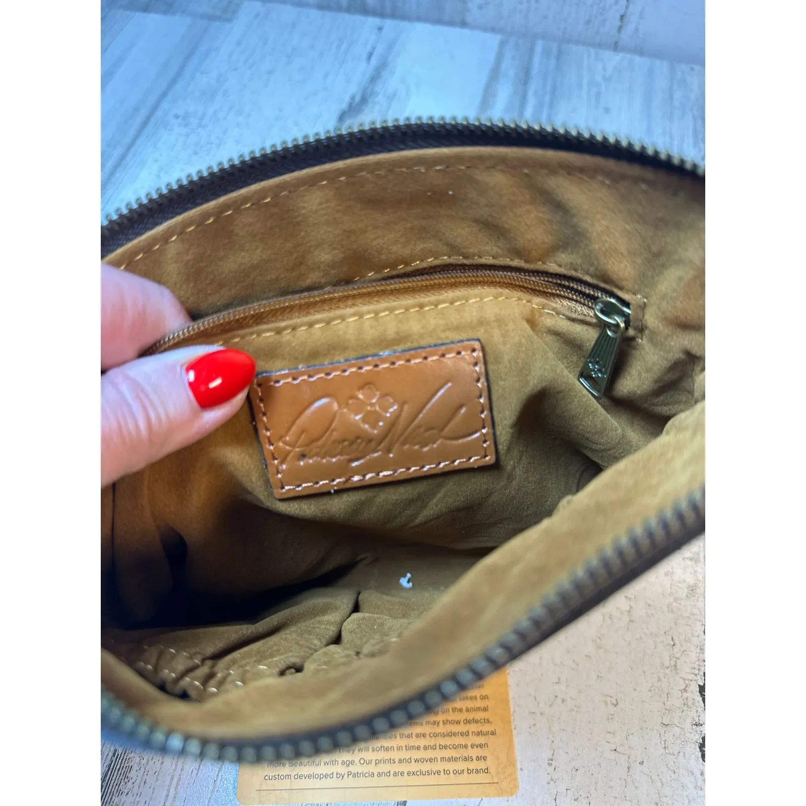 NWT Patricia Nash Florence Brown Embossed Leather Wristlet Pouch P28307 - Image 3