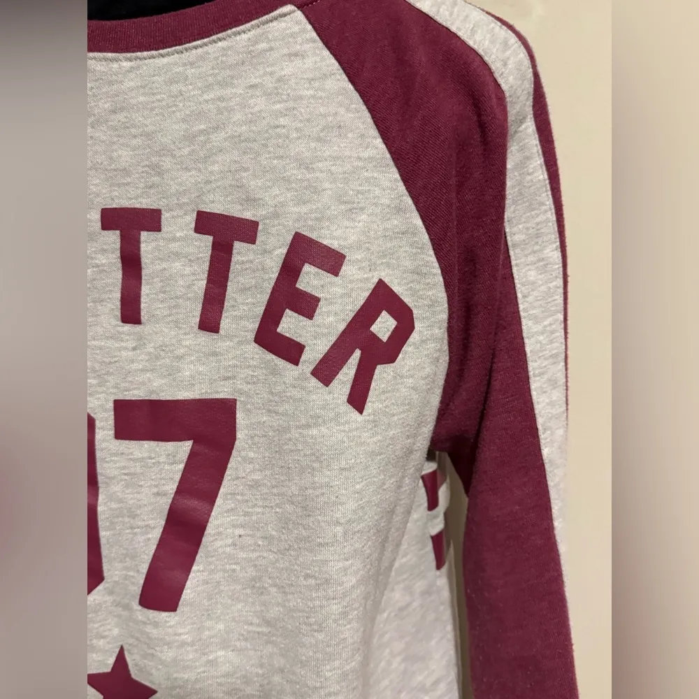 EUC Warner Bros Harry Potter Gray and Burgandy Quidditch Crewneck Sweater size L Red Size L - Image 7