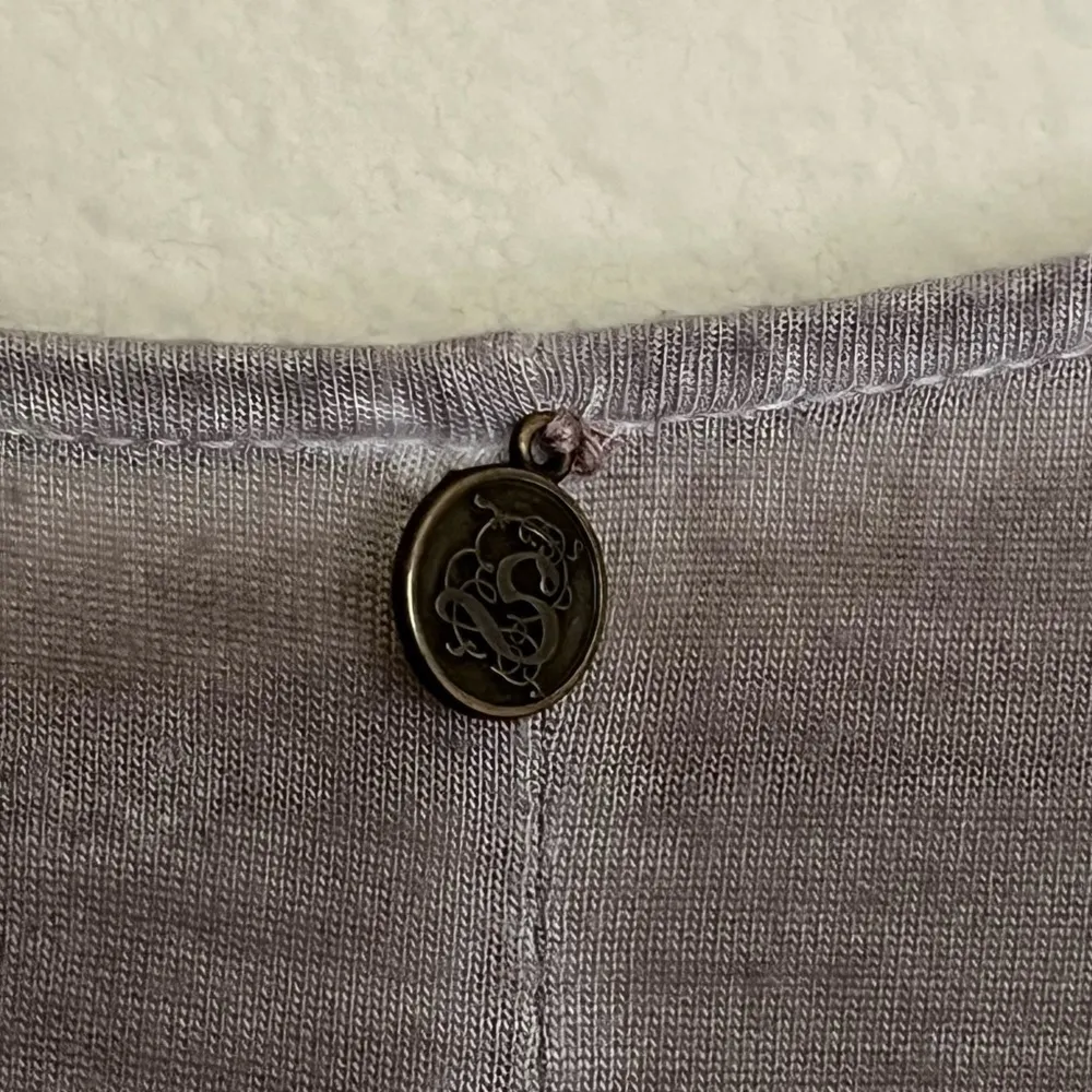 Soft Surroundings Burnout T-Shirt‎ Womens Size S Gray Lace Trim Long Sleeve - Image 7