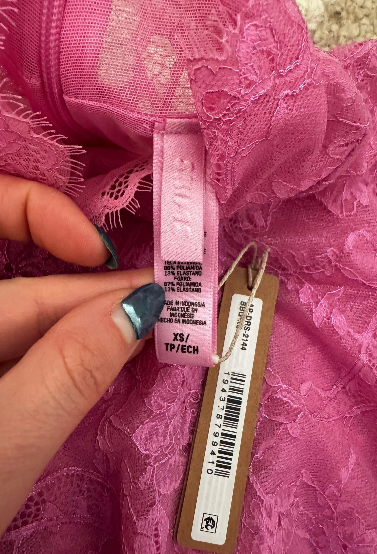 Pink Lace Turtleneck Longsleeve Mini Dress  - Image 4