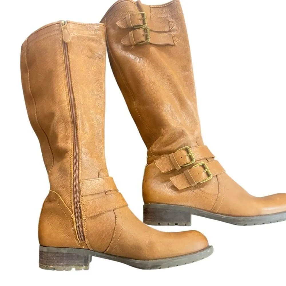 Franco Sarto size 7M leather upper calf boot camel color - Image 2