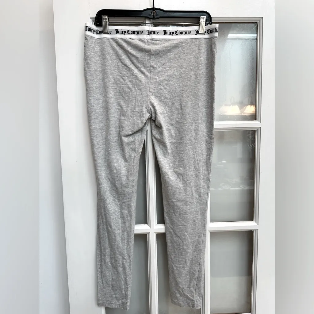 Juicy Couture Y2K Heather Gray Sleepwear Pants Rainbow Logo Stretchy Size L - Image 2