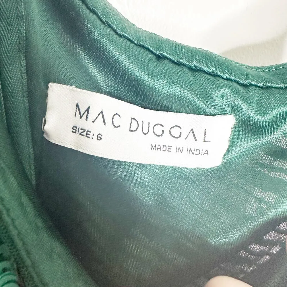 Mac Duggal 5000 Green Two Tone Sequined One Shoulder Trumpet Gown 6 $598 - Image 9