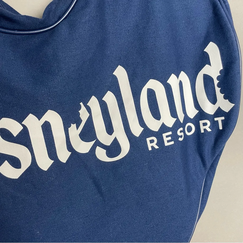 Disneyland Resort Lilo and Stitch Canvas Tote Bag Walt Disney Heart‎ Shaped Blue - Image 11