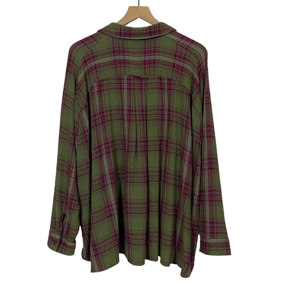 Urban Outfitters BDG Lachlan Flannel Button-Down Shirt - Green Multi - Small - Image 5