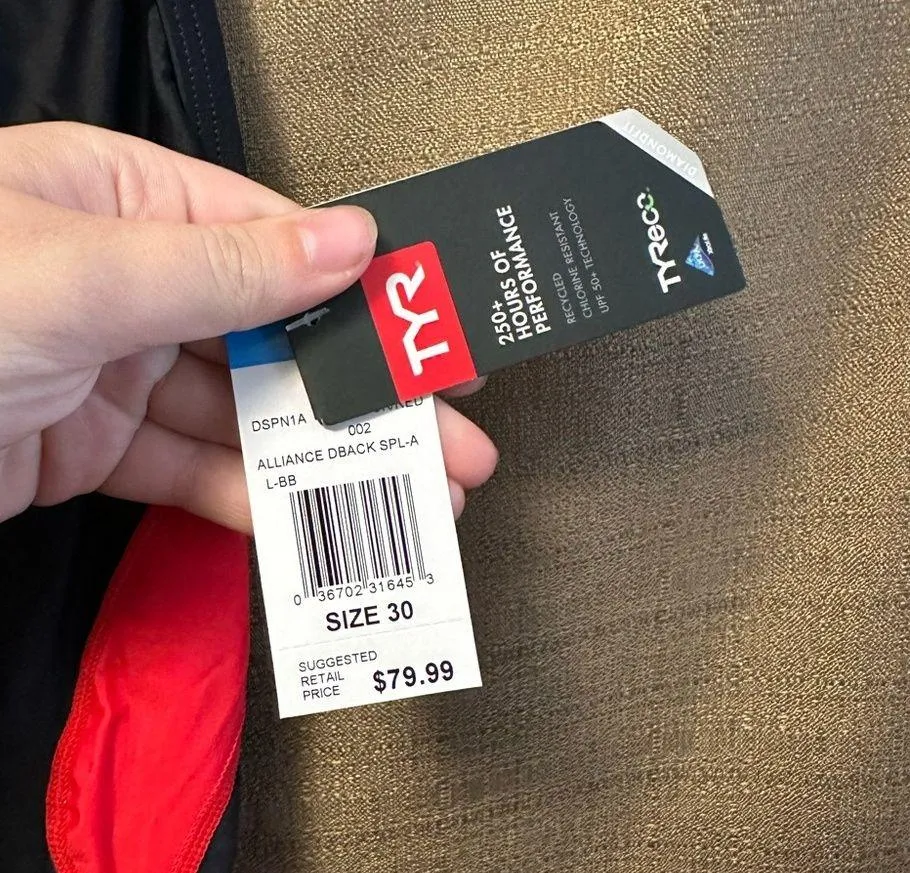 NWT TYR Adult Alliance Diamond Back Splice Swimsuit Size 30 - Image 2