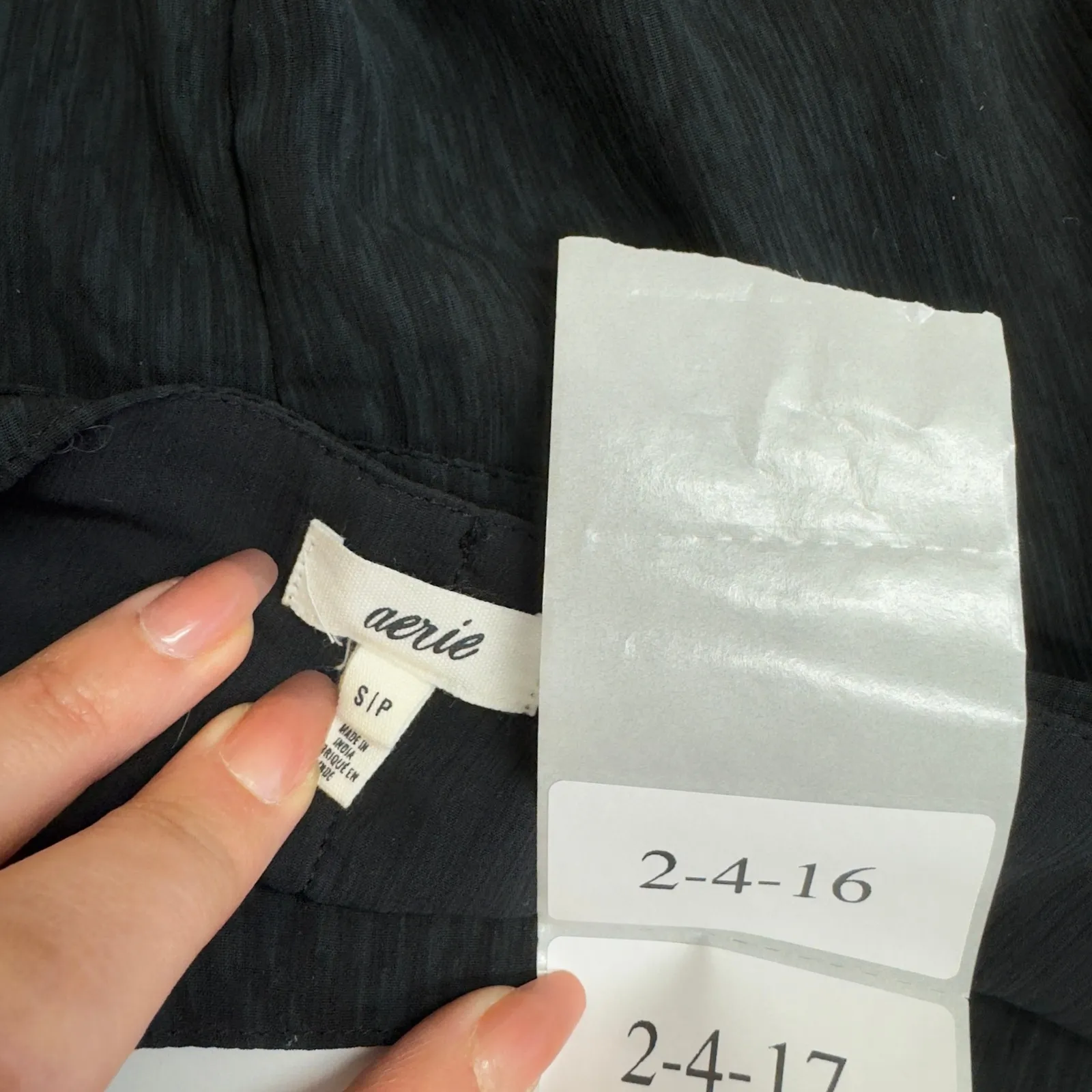 Aerie Skirt Womens Small Black Chifon Wrap Ruffle Tie Waist Mini - Image 6