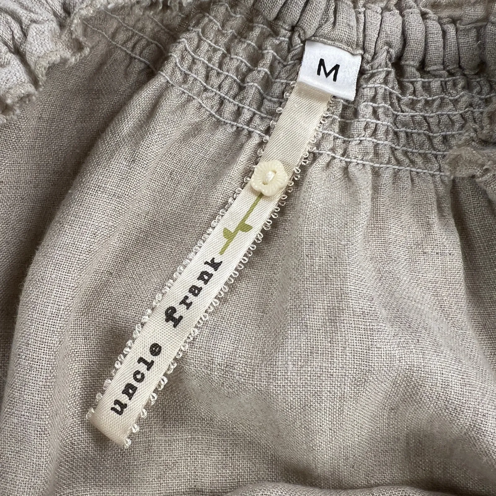 Uncle Frank Linen Cross Stitch Off Shoulder Tunic Peasant Dress Flax Size M - Image 3