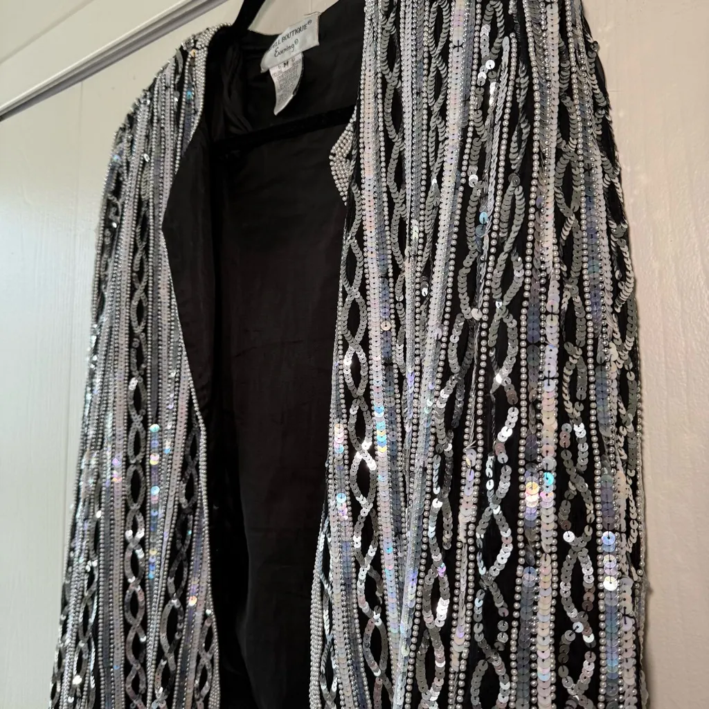 Papell Boutique Evening Black & Silver Blazer - Image 3