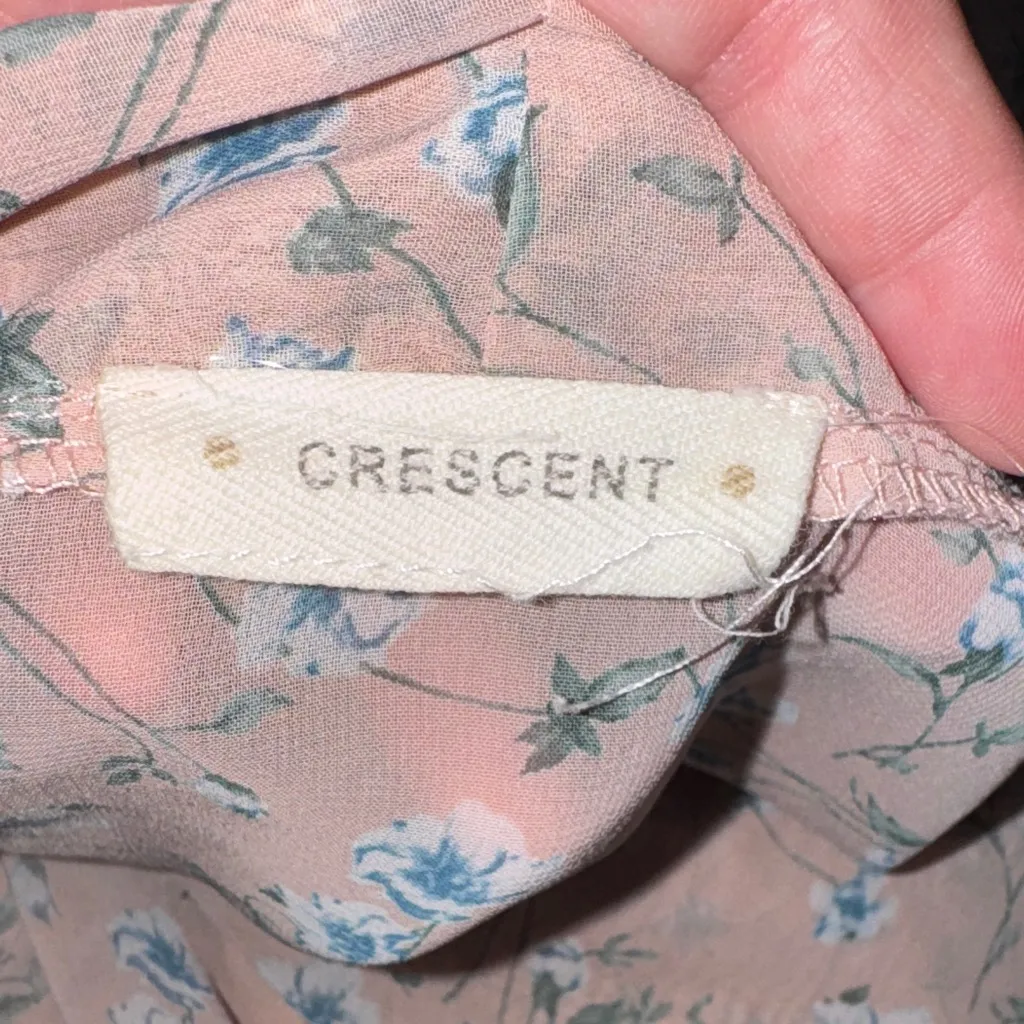 Crescent Floral Sheer Dusty Pink Kimono Open Front Cardigan Women's M - Image 2