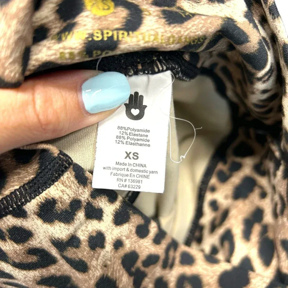 Spiritual Gangster Perfect High‎ Waisted Leggings Leopard Animal Print Size XS - Image 9